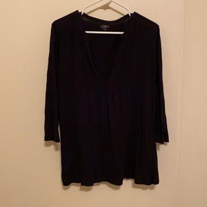 Loft black ¾ sleeve top
